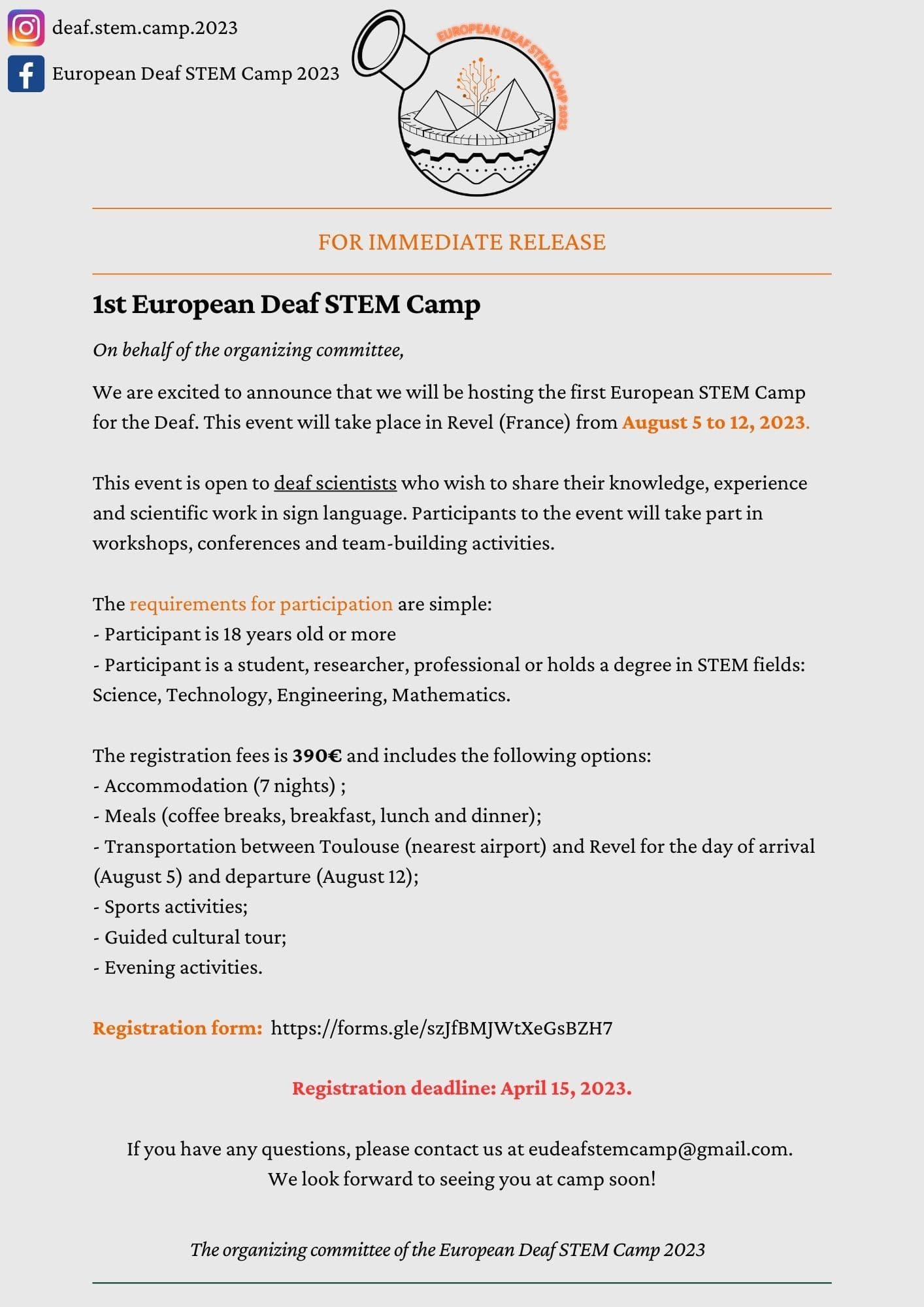 European Deaf STEM Camp